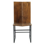 Chair Elora solid wood acacia walnut-black metal - Слика 4