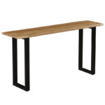 Carver console solid acacia wood 3.5cm walnut-leg black 150x40x76cm - Слика 3