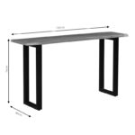 Carver console solid acacia wood 3.5cm walnut-leg black 150x40x76cm - Слика 6