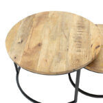Coffee tables October set of 3 solid wood mango 3εκ walnut-black - Слика 4