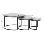 Coffee tables October set of 3 solid wood mango 3εκ walnut-black - Слика 5