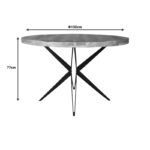 Round table Bocco Ι natural mango wood 3cm with black metal legs D150x77cm - Image 4