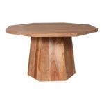 Octagon coffee table acacia wood in natural shade D80x45cm
