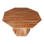 Octagon coffee table acacia wood in natural shade D80x45cm - Image 3