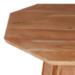 Octagon coffee table acacia wood in natural shade D80x45cm - Image 4