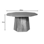 Octagon coffee table acacia wood in natural shade D80x45cm - Image 5