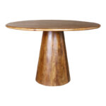 Round table Rahma mango wood 3cm in natural color D120x77cm - Image 2