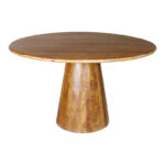 Round table Rahma mango wood 3cm in natural color D120x77cm