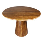 Round table Rahma mango wood 3cm in natural color D120x77cm - Image 3