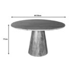 Round table Rahma mango wood 3cm in natural color D120x77cm - Image 5