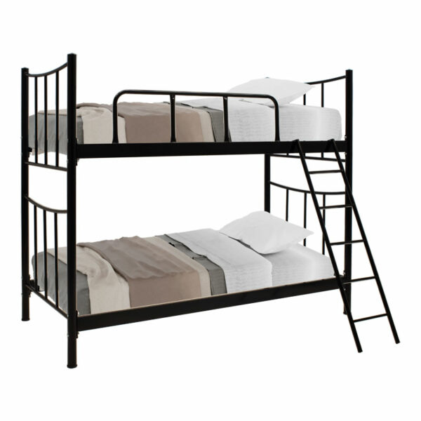 Bunk bed Winston metallic black gloss 90x190cm