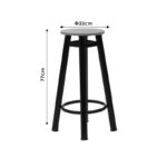 Bar stool Onyx oak wood-metal black gloss D33x77cm - Слика 4