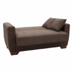 2 seater sofa-bed Beverly fabric brown 153x80x78cm - Слика 2