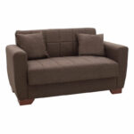 2 seater sofa-bed Beverly fabric brown 153x80x78cm