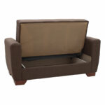 2 seater sofa-bed Beverly fabric brown 153x80x78cm - Слика 4