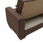 2 seater sofa-bed Beverly fabric brown 153x80x78cm - Слика 6