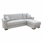 Reversible corner sofa bed Pasion fabric gray 240x155x84cm