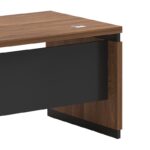 Professional reversible office desk Oscar walnut-charcoal 180x170χ76cm - Image 5