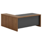 Professional reversible corner office desk Oscar walnut-charcoal 200x188,6x76cm