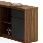 Professional reversible corner office desk Oscar walnut-charcoal 200x188,6x76cm - Слика 5