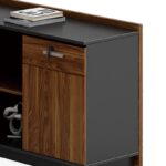 Professional right corner ofiice desk Oscar walnut-anthracite 220x180x76cm - Слика 5