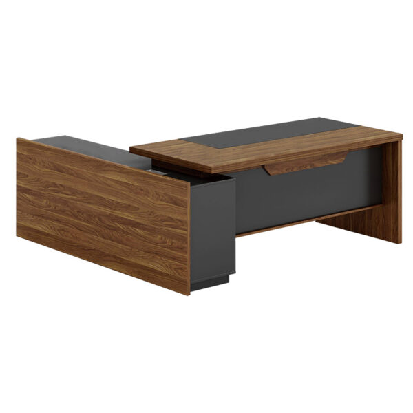 Професионално канцелариско биро од десен агол Oscar орев-антрацит 220x180x76 см