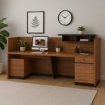 Professional reception Oscar walnut-anthracite 180x65x110cm - Image 2