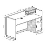 Professional reception Oscar walnut-anthracite 180x65x110cm - Image 6