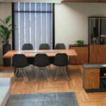 Professional conference table Oscar 5cm walnut-anthracite 240x120x76cm - Слика 2
