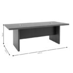 Professional conference table Oscar 5cm walnut-anthracite 240x120x76cm - Слика 6