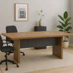 Professional conference table Oscar walnut-anthracite 200x100x76cm - Слика 2