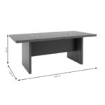 Professional conference table Oscar walnut-anthracite 200x100x76cm - Слика 6