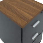 Professional chest of drawers on wheels Oscar 3 drawers walnut-charcoal 40x48x63cm - Слика 5