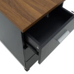 Professional chest of drawers on wheels Oscar 3 drawers walnut-charcoal 40x48x63cm - Слика 6