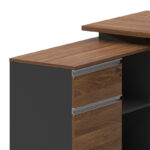 Professional left corner office desk Oscar walnut-anthracite 160x140x76cm - Image 4