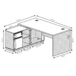 Professional left corner office desk Oscar walnut-anthracite 160x140x76cm - Image 6