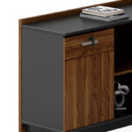 Professional left corner office desk Oscar walnut-anthracite 220x180x76cm - Image 5