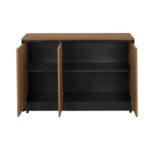 Professional office cabinet low professional Oscar melamine in walnut-charcoal shade 120x40x80cm - Image 2