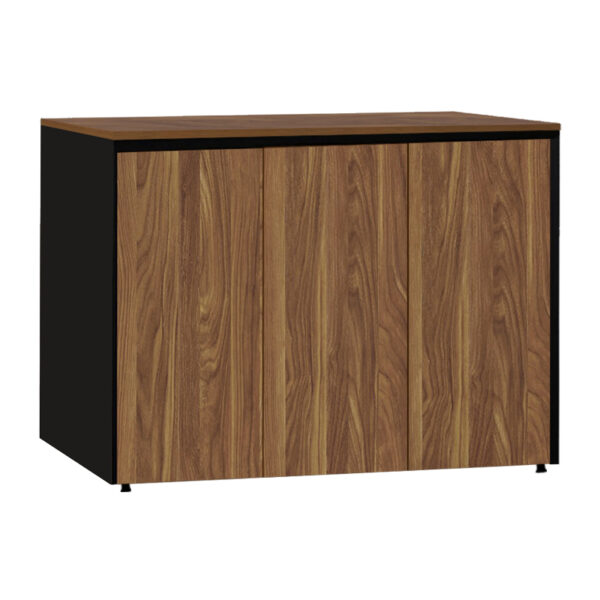 Professional office cabinet low professional Oscar melamine in walnut-charcoal shade 120x40x80cm