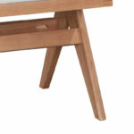 Winslow chair wood rubberwood light walnut-pvc natural rattan-fabric gray - Image 3