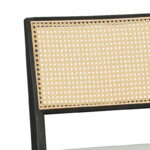 Winslow chair rubberwood black-pvc rattan matiral-grey fabric - Слика 2