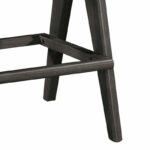 Bar stool Winslow wood rubberwood black-pvc rattan natural-fabric gray 44.5x46x98cm - Слика 3