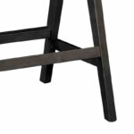 Bar stool with arms Winslow wood rubberwood black-pvc rattan natural-fabric gray - Слика 3