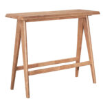 Dining set Winslow Ι set 5pieces rubberwood light walnut 120x45x100cm - Image 2