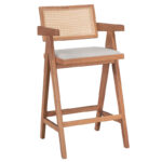 Dining set Winslow Ι set 5pieces rubberwood light walnut 120x45x100cm - Image 3