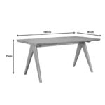 Winslow rubberwood table in light walnut color 180x85x75cm - Image 4
