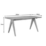 Winslow rubberwood table in light walnut color 200x85x75cm - Image 4