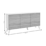 Buffet Billie sonoma-light grey149x40x77cm - Слика 6