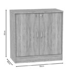 Office cabinet low Anze natural melamine 80x40x80cm - Слика 6