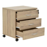 Office chest of drawers on casters Anze natural melamine 48x38x53cm - Слика 4